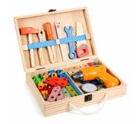 Milageto Cassetta Degli Attrezzi Giocattolo Didattico Set Attrezzi Giocattolo con Valigetta Colorato Gioco Educativo per Neonati