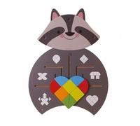 Milageto Children Learning Board Tavola Sensoriale Interattiva Animale Giochi Legno Parti Mobile Coordinazione Montaggio Parete Adatta a Bambini Sviluppo delle Abilità Motorie Uso Domestico, Procione