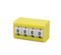 Milageto Contatore Digitale Dispositivo Contatore Manuale Meccanico da Scrivania Desktop Visualizzazione Frontale Tamburi Numerici Lettura Chiara Corpo in, Giallo, 4 Cifre