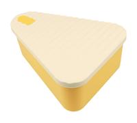 Milageto Contenitore per pizza in silicone a tenuta stagna, riutilizzabile ermetico per avanzi di pizza, accessori multifunzionali, porta pranzo triangolare, L Beige Yellow