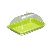 Milageto Coperchio per alzata per torta, piatto anti-schizzi, coperchio per dessert riutilizzabile, copertura trasparente per esposizione di alimenti per la, Verde