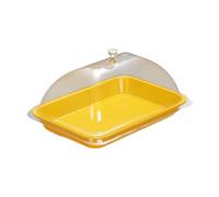 Milageto Coperchio per alzata per torta, piatto anti-schizzi, coperchio per dessert riutilizzabile, copertura trasparente per esposizione di alimenti per la, Giallo
