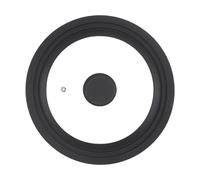 Milageto Coperchio Superiore in Vetro Coperchio Universale Accessori Da Cucina Temperati Coperture Superiori Coperchio per Pentole Coperchio di Ricambio in Sil, Nero 21 cm