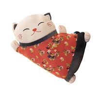 Milageto Cuscino Gatto Fortunato Cuscino di Supporto Lombare Cuscino Lavabile Decor Cuscino Avvolgente Morbido per Cartoni Animati Cuscino in Vita Cuscino in, Rosso