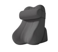 Milageto Cuscino Schienale Letto Ergonomico con Poggiatesta Regolabile E Supporto Lombare Fodera Rimovibile in Poliestere Funzione Elevazione Gambe Adatto per, Grigio Scuro