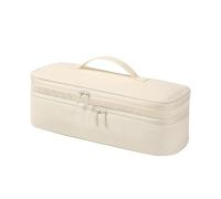 Milageto Custodia Asciugacapelli Borsa Porta Asciugacapelli Organizer Cosmetici Nylon Impermeabile Doppio Strato Adatta per Viaggio Casa Parrucchiere, Beige