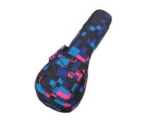 Milageto Custodia con Tasca Frontale Imbottita Custodia con Tracolla Durevole Gig Bag per Ukulelisti, Studenti, Motivo A Quadri Rosso, 21 Pollici