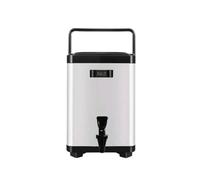 Milageto Dispenser Bevande Isotermico Contenitore Termico Erogatore Brocca con Termometro Integrato E Rubinetto Frontale in Acciaio Inox Struttura a Coperchio, Array, Bianco, 10L