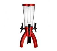 Milageto Dispenser di Birra Tre Rubinetti Distributore Spillatore Erogatore con Serbatoio Trasparente 3l in Acciaio Inox Struttura Alta E Compatta Adatto per Riunioni, Rosso, Rosso