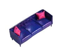 Milageto Divano a Tre posti in 1:64, Modello per casa delle Bambole, Regalo per Le Feste, Decorazione, Miniatura Artistica, Diorama, Artigianato, Oggetto, Blu