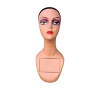 Milageto Espositore per gioielli con testa di manichino realistica, con trucco, espositore per parrucche, cappelli, orecchini e accessori di bellezza, Style B