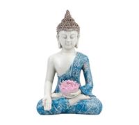 Milageto Figura ha Meditazione Scultura Decorativa Compatta con Occhi Chiusi E Acconciatura Ricciulata per Scaffale Ufficio Libreria Ripiano Contemplazione
