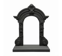 Milageto Finestra in Miniatura per Diorama Finestra per Casa Delle Bambole Modello Scenico Accessorio Ornamento Miniatura Plastica Arco E Cornice Scolpita, Nero