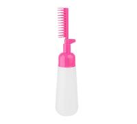 Milageto Flacone pettine per capelli, colorazione per capelli, flacone erogatore per tintura, strumento per lo styling dei parrucchieri, flacone pettine per la, Rosa Rossa