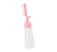 Milageto Flacone pettine per capelli, colorazione per capelli, flacone erogatore per tintura, strumento per lo styling dei parrucchieri, flacone pettine per la, Rosa