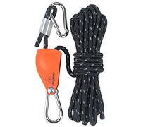 Milageto Gancio per cricchetto con puleggia Regolabile, tenditore per Luce con moschettone Corda Antivento per impieghi gravosi a, 6mm 5m Nero