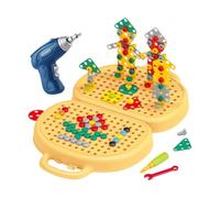 Milageto Gioca con Le Cassette degli Attrezzi, Puzzle a Mosaico, banco da Lavoro, Set da Gioco Fai da Te, Cassetta degli Attrezzi, Set di Utensili a Vite per, Cane