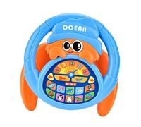 Milageto Giocattolo giocattolo del volante per bambini con il sound e il gioco musicale simulato controller di guida simulato con stand per regalo di, Blu