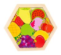 Milageto in Legno, Gioco Educativo, Smistamento di Blocchi Impilabili, Allenamento del Qi, Forme E Modelli, Giocattolo Educativo per Bambini dai 4 An, Frutta