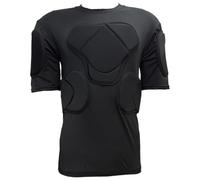 Milageto Maglia Protettiva da Portiere Antiurto Maglia a Compressione Imbottita Imbottito Sottomaglia Imbottita per Portieri , Nero , M