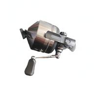 Milageto Manovella Laterale Design Realistico Compatto Metallico, Mulinello Da Pesca Con Cinturino Da Polso In Pelle Bovina Da Collezione - Set