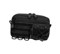 Milageto Marsupio portautensili in poliestere di grande capacità, borsa portautensili portatile multiuso per attività all'aperto, viaggi, adulti, Nero