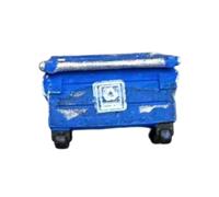 Milageto Mini Cassonetto in Resina Realistico Accessorio Resistente Contenitore per Collezionisti, Diorama, Blu
