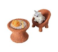 Milageto Mini Figure di Gatti in Resina, Modelli di tavoli e sedie con Modelli di mobili, Oggetti di Scena per Giochi di Ruolo in Miniatura, architettoniche, Gatto con Gli Artigli Aperti