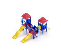 Milageto Modello Area Gioco con Tunnel e Piattaforme Statico Modellino di Giochi in Plastica Compatto Modellino di Scivolo con Passaggi Torricelle, S