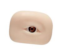 Milageto Modello di occhio in silicone, strumento di bellezza in pelle artificiale, flessibile, 5,5x7 cm, manichino multiuso e robusto per il trucco degli, Marrone a Sinistra