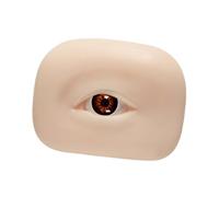 Milageto Modello di occhio in silicone, strumento di bellezza in pelle artificiale, flessibile, 5,5x7 cm, manichino multiuso e robusto per il trucco degli, Marrone a Destra