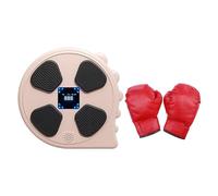 Milageto Music Boxing Machine Punching Pad Elettronico Montato a Parete con Luci E Musica Materiale PU Resistente all'Usura Senza Foratura per Esercizi, Rosa con Guanto