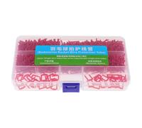 Milageto Occhielli per Racchette da Badminton, Protezione per Corde, Scatola Compatta per Attrezzatura da Badminton, Pezzi di Ricambio, Tubi di Ricambio a Line, Rosso