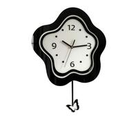 Milageto Orologio da Parete Floreale con Cornice in Acrilico E Pendolo Decorativo a Farfalla con Quadrante Analogico a Numeri per