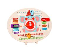 Milageto Orologio didattico per bambini, giocattoli in legno divertenti, impara a conoscere le stagioni, i giorni della settimana e l'ora,