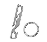 Milageto Overdoor Multitol Bottle Opener Keyring Portable Titanium Forniture Utility Gadget Carabiner per Sport all'aperto, Lavaggio in Pietra