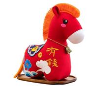 Milageto Peluche a Forma di Cavallo Rosso Portafortuna, Decorazione Tradizionale per la, Regalo significativo per Le celebrazioni delle, 32 Cm