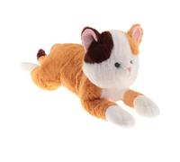 Milageto Peluche a Forma di Gatto, Regalo di Compleanno per Ragazzi e Ragazze, Comodo e Divertente, Morbido, Ornamento, Bambola di Peluche per Auto, Soggiorno, Giallo Bruno