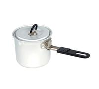 Milageto Pentolino da Latte Leggero Pentolino con Coperchio Resistente Al Calore Bollitore con Manico Pieghevole per Backpacker, Outdoor, Escursionismo