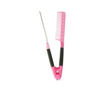 Milageto Pettine lisciante per capelli, strumento per parrucchieri, pieghevole, professionale, adatto ai viaggi, pettine piatto per uso domestico, Rosa Rossa