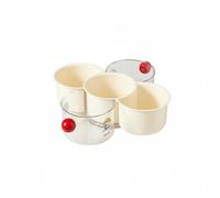 Milageto Piatto da Portata per Verdure Vassoio Girevole Rotante 360 Gradi Contenitore Multi Scomparti Vassoio con Scolapiatti Rimovibile Materiale Alimentare, Bianco+Rosso, L