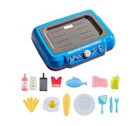 Milageto Playset da cucina per bambini Fai finta di cucinare Playset Abilità motoria fine Gioco di ruolo Friggitrice per bambini Cucina giocattolo per regalo, Blu