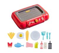 Milageto Playset da cucina per bambini Fai finta di cucinare Playset Abilità motoria fine Gioco di ruolo Friggitrice per bambini Cucina giocattolo per regalo, Rosso