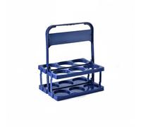 Milageto Porta Birra Portatile Portabottiglie Rack Maniglia Pieghevole Plastica Compatta Adatto per Trasporto Bevande Eventi Riunioni Sociali, Blu, Grande 500 Ml Circa
