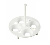 Milageto Porta Uova Supporto Uova Vaporizzatore Vassoio Manico Resistente al Calore in PP Adatto per Cucina Domestica Preparazione Pasti Colazione Pranzi Rapidi, Rotondo 4-Fori
