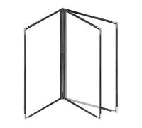 Milageto Portamenu per ristorante, 9,06"x12,6" in metallo decorativo, con cornice in similpelle, trasparente, per cibo e bevande, bar, caffetteria, 3 Gira Pagina 6 Visualizza
