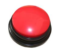 Milageto Pulsante parlante registrabile Cicalini di risposta Regali divertenti Giocattolo per bambini 8,8x4,2 cm Semplice da usare Cicalini di addestramento, Rosso
