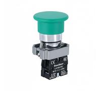 Milageto Push Button Switch Pulsante a Testa 22 Mm Interruttore Momenta neo Ritorno a Molla Contatti Affidabili Lega IP65 Installazione Rapida Connessione a, Green, 1NO Bc31