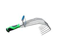 Milageto Rastrello a mano da giardino, rastrello a mano portatile, coltivatore versatile, piccolo strumento per diserbare il terreno, per giardinaggio, prato