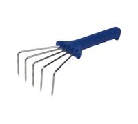 Milageto Rastrello da Giardino con Artiglio in Acciaio Inox, Manico Comodo, coltivatore Compatto per piantare, diserbare e allentare Il Terreno, Blu
